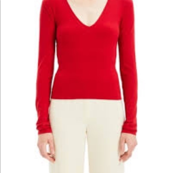 100% Cashmere V-neck Jaclyn Smith Sz XL Red Long Sleeve Sweater - Picture 2 of 8